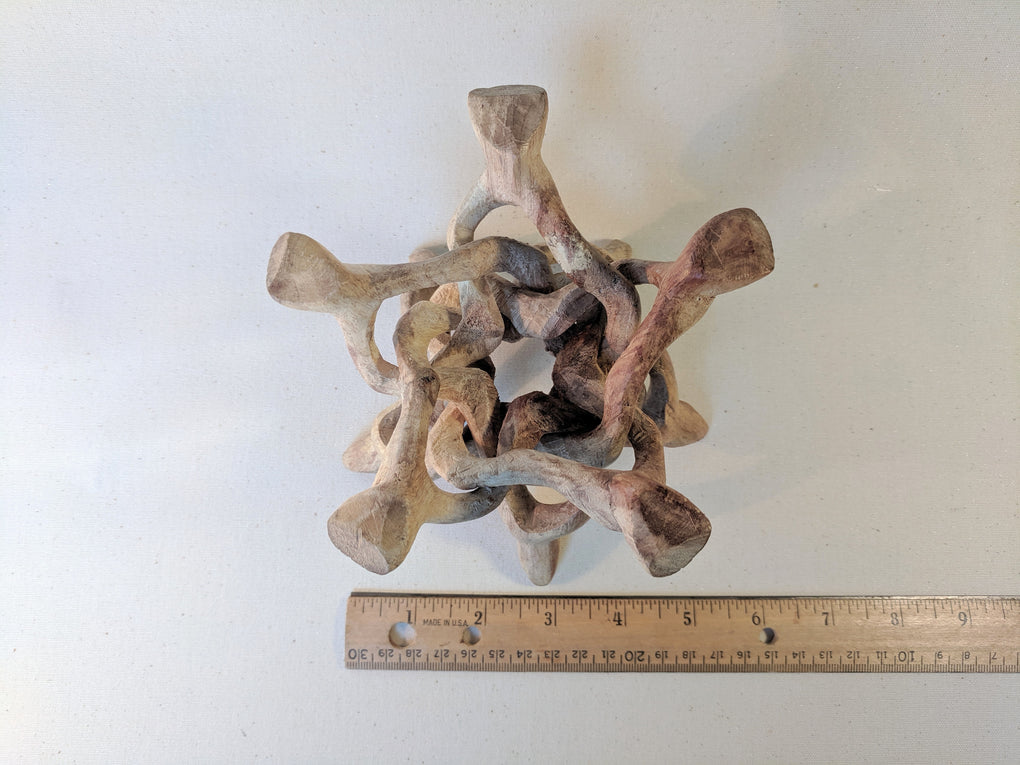 Hand Carved Wooden Cobra Stand with 5 Legs (Approx. 6