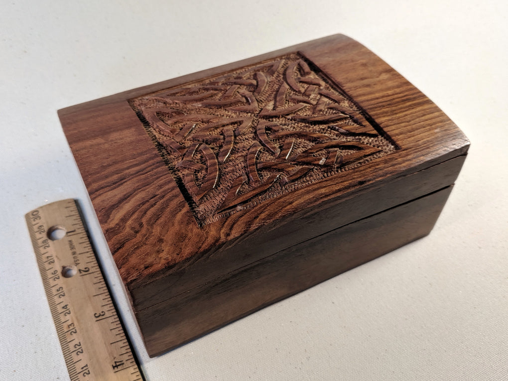 Hand Carved Triquetra Celtic box