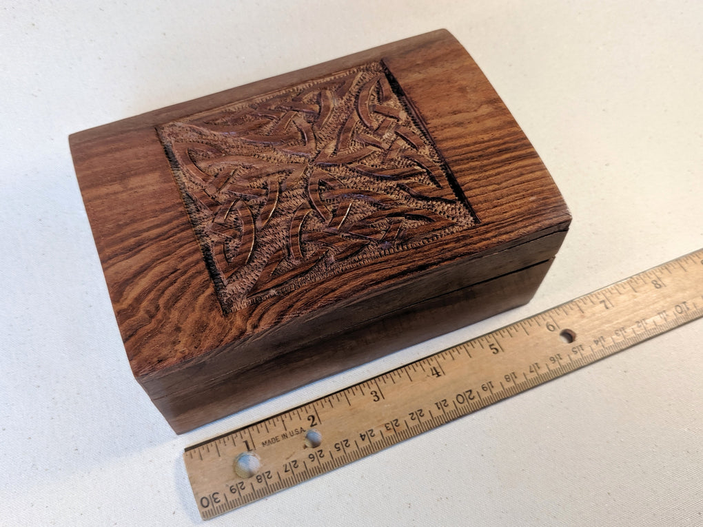 Hand Carved Triquetra Celtic box