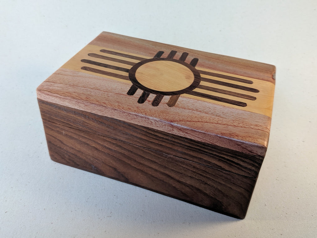 Handmade Zuni Sun Wooden Box