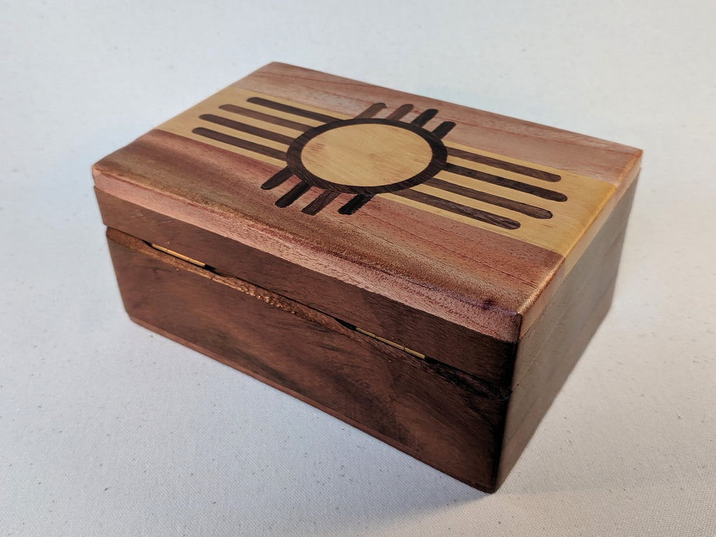 Handmade Zuni Sun Wooden Box