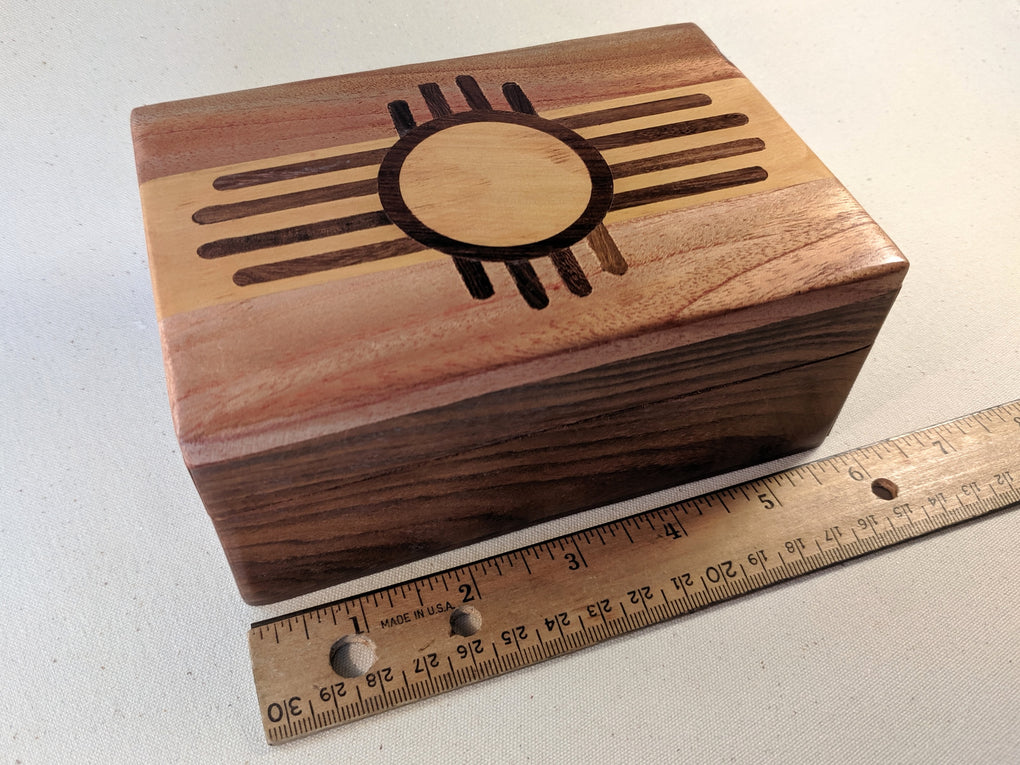 Handmade Zuni Sun Wooden Box