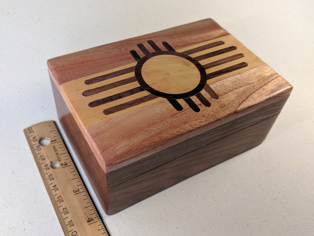 Handmade Zuni Sun Wooden Box