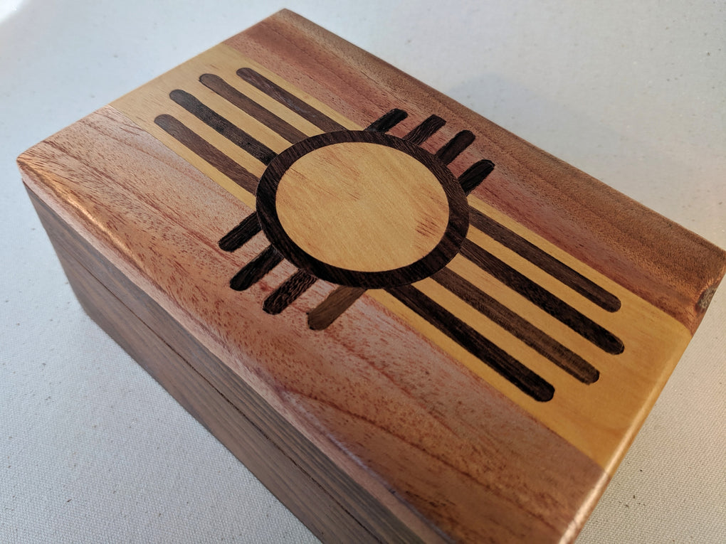 Handmade Zuni Sun Wooden Box