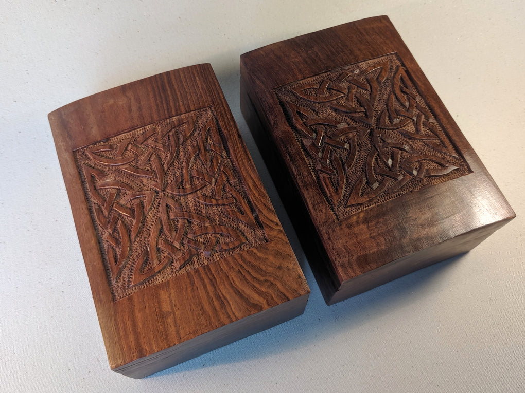 Hand Carved Triquetra Celtic box