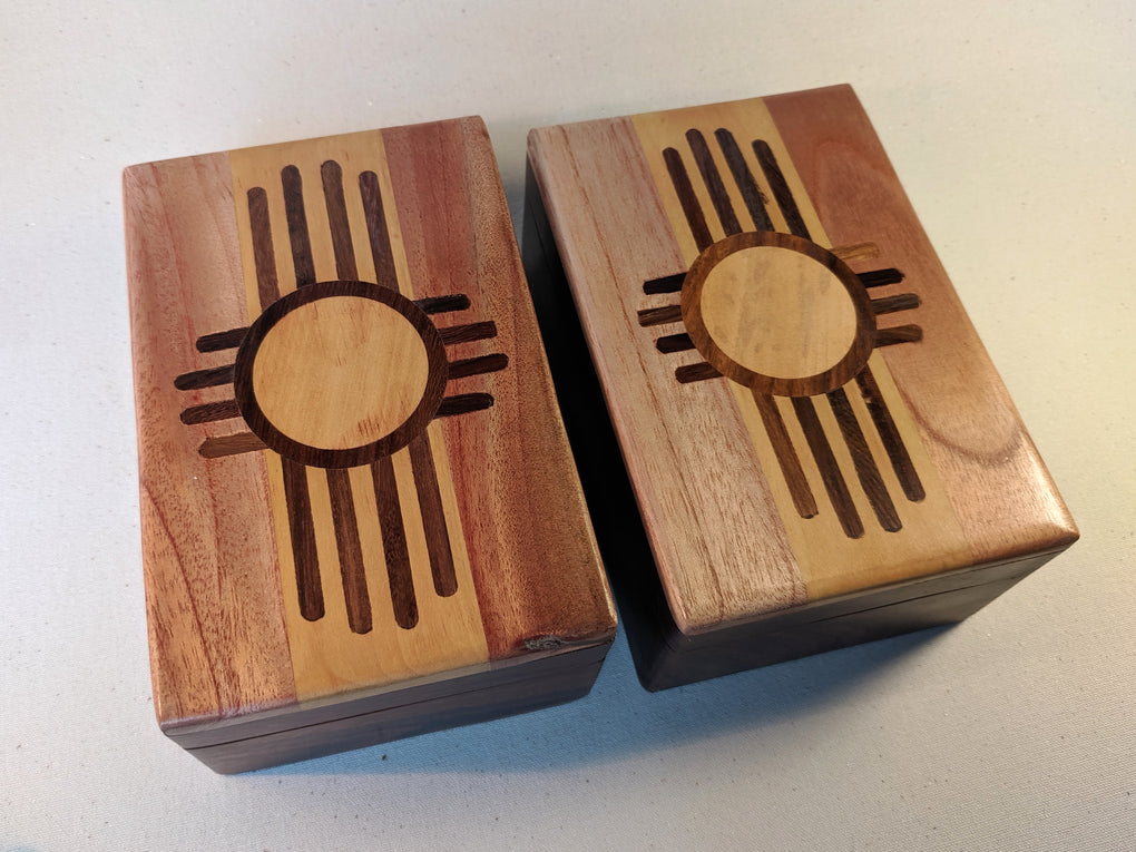 Handmade Zuni Sun Wooden Box