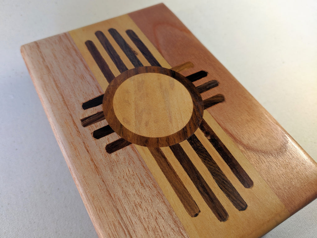 Handmade Zuni Sun Wooden Box